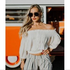 Free People Dancing Till Dawn Off Shoulder Top